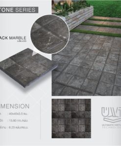 กระเบื้องคอนกรีตปูพื้น เอสซีจี รุ่น ยูวีที ลายแบล็กมาร์เบิล 40x40x3.5 ซม.