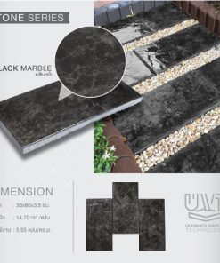 กระเบื้องคอนกรีตปูพื้น เอสซีจี รุ่น ยูวีที ลายแบล็ก มาร์เบิ้ล 30x60x3.5 ซม.