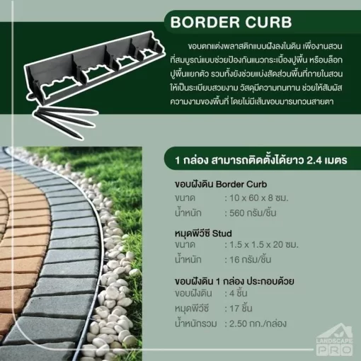 ขอบฝังดิน 10X60X8 ซม. สีดำ (กล่อง) - Image 3
