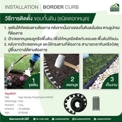 ขอบกั้นดินรุ่น L-type ขอบสูง 5 ซม. สีดำ - Image 4